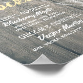 Signature Drink Menu Champagne Glass Wood Poster (Ecke)