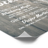 Signature Drink Menu Champagne Glass Wood Poster (Ecke)