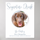Signature Drink Modern Dusty Blue Dog Haustier Hoc Poster (Vorne)