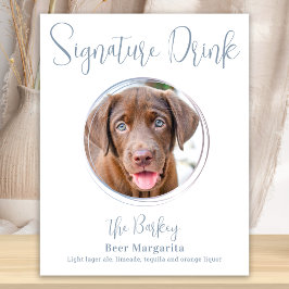 Signature Drink Modern Dusty Blue Dog Haustier Hoc Poster