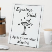 Signature Drink Sign for Wedding Bar Martini Sockelschild (In Situ)