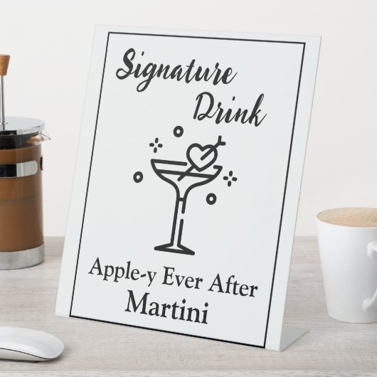 Signature Drink Sign for Wedding Bar Martini Sockelschild (In Situ)
