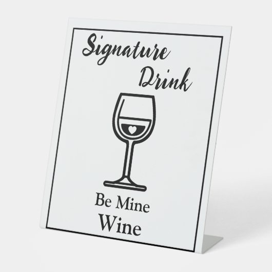 Signature Drink Sign for Wedding Bar Wine Sockelschild (Vorderseite)
