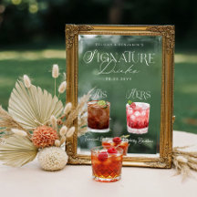 Signature Drink Wedding Bar Sign Cling