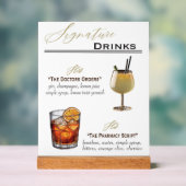 Signature Drink Wedding Sign Acrylic Acrylschild (Neutral)