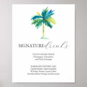 Signature-Drinks 8x10 Tropisches Hochzeitsschild Poster