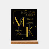 Signature Drinks Art Deco 1920er Hochzeit Acrylschild (Vorderseite)