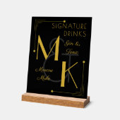 Signature Drinks Art Deco 1920er Hochzeit Acrylschild (Winkel)