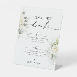 Signature Drinks auf dem White Roses Brautparty Si Sockelschild