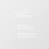 Signature Drinks Bar akryllisch/Spiegeldekal-Zeich Fensteraufkleber (Blatt)