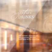 Signature Drinks Bar akryllisch/Spiegeldekal-Zeich Fensteraufkleber (Blatt 2)