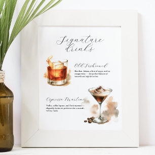 Signature-Drinks-Bar-Kartonschilder Poster