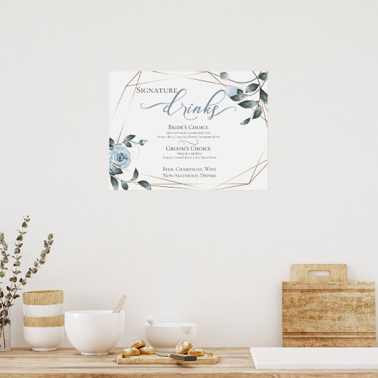 Signature Drinks Bar Menu (Gebärdensprache) Poster (Küche)