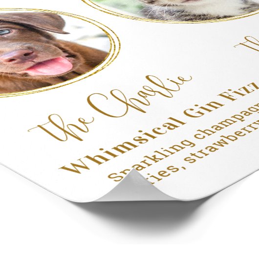 Signature Drinks Begleiter Hochzeit Gold Alkohol B Poster (Ecke)