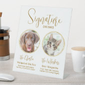 Signature Drinks Begleiter Hochzeit Gold Alkohol B Sockelschild (In Situ)