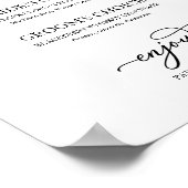 Signature Drinks Chic Black Script Poster (Ecke)