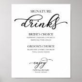 Signature Drinks Chic Black Script Poster (Vorne)