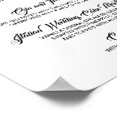 Signature Drinks Cocktails Hochzeitszeichen - Schw Poster (Ecke)