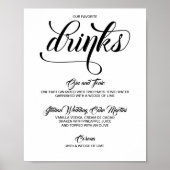 Signature Drinks Cocktails Hochzeitszeichen - Schw Poster (Vorne)