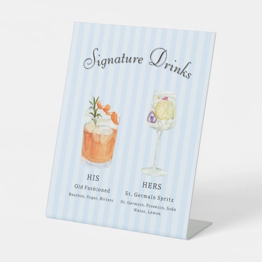 Signature Drinks Cocktails Sockelschild (Vorderseite)