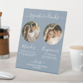 Signature Drinks Custom Foto Dusty Blue Wedding Sockelschild (In SItu)