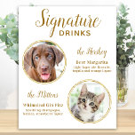 Signature Drinks Elegant Gold Pet Hochzeit 2 Foto Poster<br><div class="desc">Unterschreiben Sie Cocktails von Ihren Haustieren! Bringen Sie Ihren besten Hund, die beste Katze und jedes Haustier in Ihre Hochzeit mit einem eigenen Bar für Ihre Gäste. Ideal für Hundeliebhaber, und ein spezielles Hundeschlitten Bar wird bei Ihrer Hochzeit ein Hit sein. Elegante Vorlagen mit Goldschrift und Bild. Passen Sie dieses...</div>