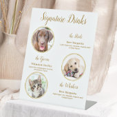 Signature Drinks Elegant Gold Pet Hochzeit 3 Fotos Sockelschild