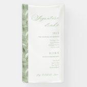 Signature Drinks Elegant Sage Green Wedding Barar  Banner (Vertikal)