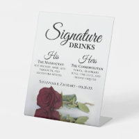 Signature Drinks Elegante Burgund Rose Hochzeit