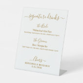 Signature Drinks Elegante Gold Personalisierte Hoc Sockelschild (Vorderseite)