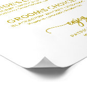 Signature Drinks Elegante Gold Script Hochzeitszei Poster (Ecke)