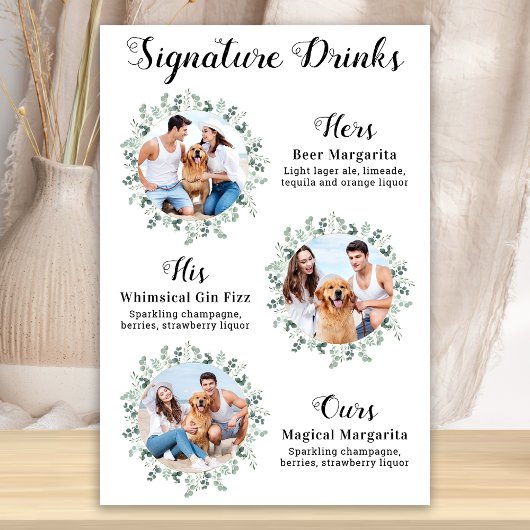 Signature Drinks Elegante Haustiere Hochzeit 3 Fot Poster