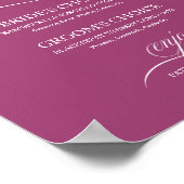 Signature Drinks Elegante rosa Cassis Hochzeitssym Poster (Ecke)