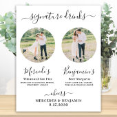 Signature Drinks Elegantes Foto Hochzeit Bar Poster