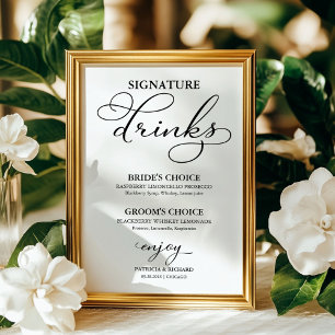 Signature Drinks Elegantes Hochzeitssymbol Poster