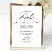 Signature Drinks Elegantes Schwarzes Skript Poster