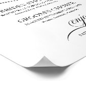 Signature Drinks Elegantes Schwarzes Skript Poster (Ecke)