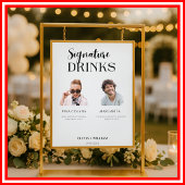Signature Drinks Foto Hochzeit Bar Sign Elegant Poster