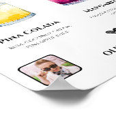 Signature Drinks Foto Hochzeit Bar Sign Elegant Poster (Ecke)