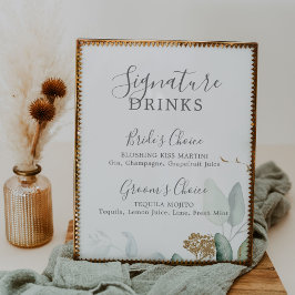 Signature Drinks für Airy Greenery und Gold Leaf Poster