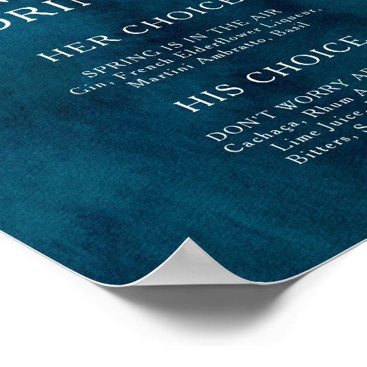 Signature Drinks für die Wasserfarbe des Moody-Mee Poster (Ecke)