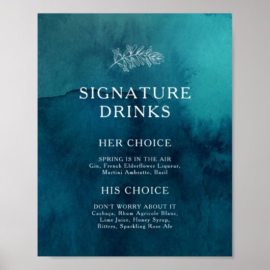 Signature Drinks für die Wasserfarbe des Moody-Mee Poster (Vorne)