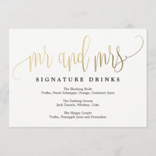 Signature Drinks für Hochzeiten - Liebliche Kallig Einladung