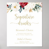 Signature Drinks für klassische goldene Blüten Poster (Vorne)