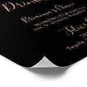 Signature-Drinks für schwarze formale Royal Floral Poster (Ecke)