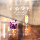 Signature Drinks für Wasserfarben mit Hochzeitszei Fensteraufkleber (Blatt 2)