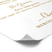 Signature Drinks Gold Personalisierte Hochzeitssti Poster (Ecke)
