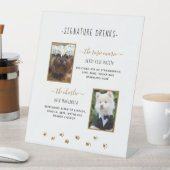 Signature Drinks Gold Pet Hochzeit Foto Sockelschild (In Situ)