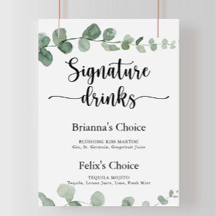 Signature-Drinks Green Delight Eukalyptus-Schild Poster