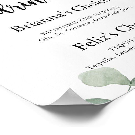 Signature Drinks Green Delight Eukalyptus Signatur Poster (Ecke)